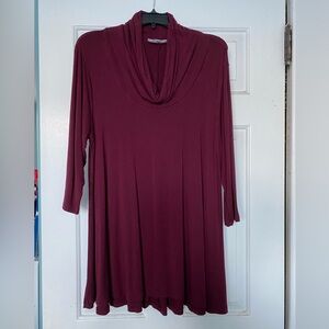 Cow neck tunic top